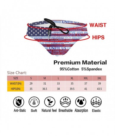 Briefs Men's Sexy Various Flag Printing Low Rise Briefs Bikini Swimwear Swimsuit with Drawstring - Us Flag Unity Community Un...