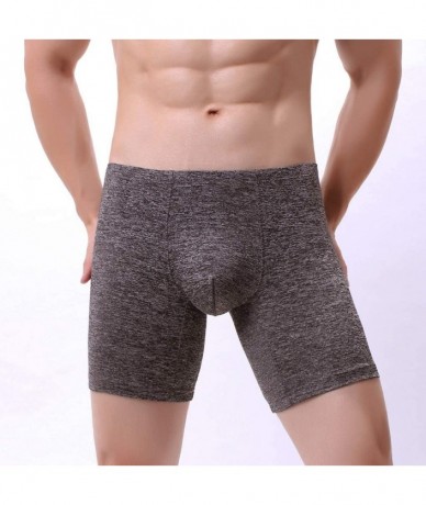 Racing Long Leg Boxer Briefs for Men Stretch Polyester Spandex Ride Up Anti Chafing Underwear - Black - CB196T7OATC $19.85