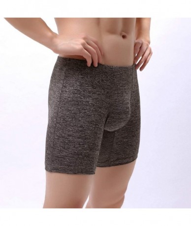 Racing Long Leg Boxer Briefs for Men Stretch Polyester Spandex Ride Up Anti Chafing Underwear - Black - CB196T7OATC $19.85