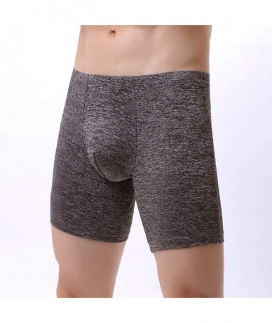 Racing Long Leg Boxer Briefs for Men Stretch Polyester Spandex Ride Up Anti Chafing Underwear - Black - CB196T7OATC $19.85