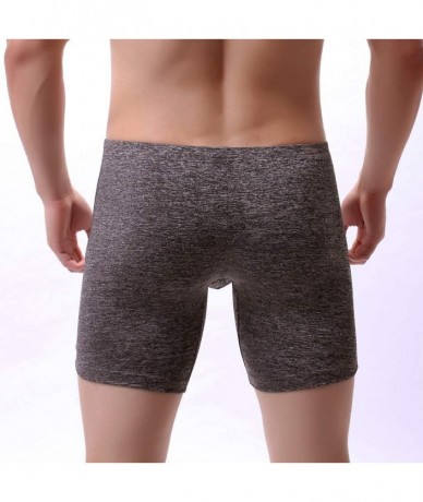 Racing Long Leg Boxer Briefs for Men Stretch Polyester Spandex Ride Up Anti Chafing Underwear - Black - CB196T7OATC $19.85