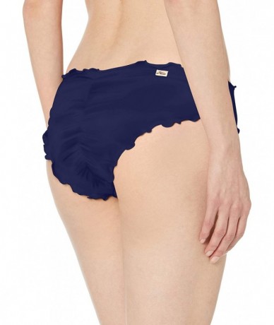 Sets Junior's Ruffled Solid Hipster Bikini Bottom - Navy//Cross Stitch & Stones - CY18I3EGO4R $42.25