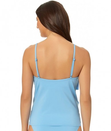 Tankinis Women's Super Solids Multi Tiered Ruffle Tankini - Skbl - CW12MAB9AXK $54.45