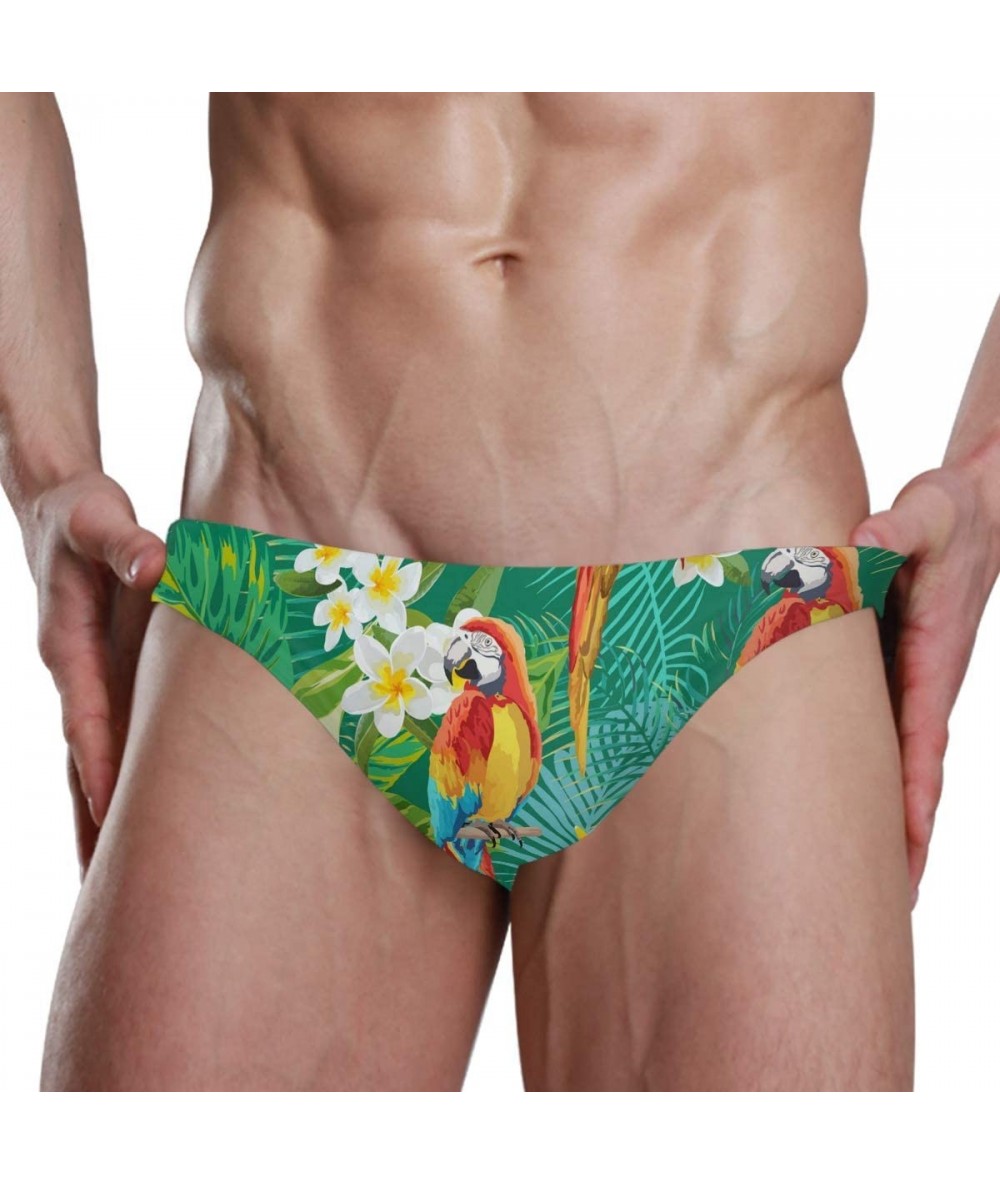 Briefs Men's Sexy Bikini Swimsuit Swimwear Quick Dry Print Briefs - 2030145(parrot) - C418SAX0A6L $46.62