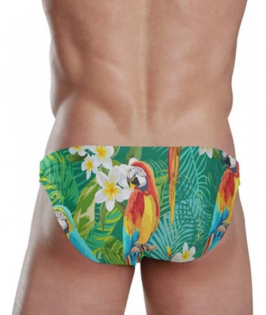 Briefs Men's Sexy Bikini Swimsuit Swimwear Quick Dry Print Briefs - 2030145(parrot) - C418SAX0A6L $46.62