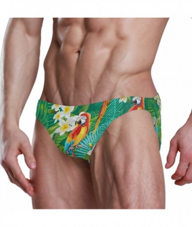 Briefs Men's Sexy Bikini Swimsuit Swimwear Quick Dry Print Briefs - 2030145(parrot) - C418SAX0A6L $46.62