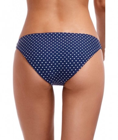 Tankinis Women's Black EcoRib Luciana Bikini Bottom - Rumba Dots Blue - C018LLI0G5N $58.97