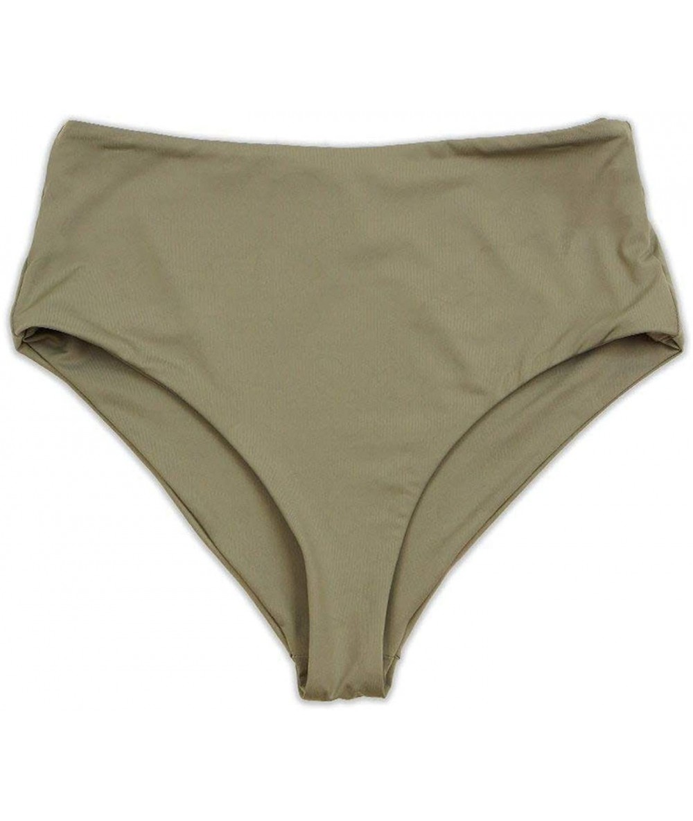 Tankinis Seamless Moderate Coverage High-Waist Bikini Bottom Bathing Swimsuit for Women - Taupe - CY18QUSD6SN $45.00