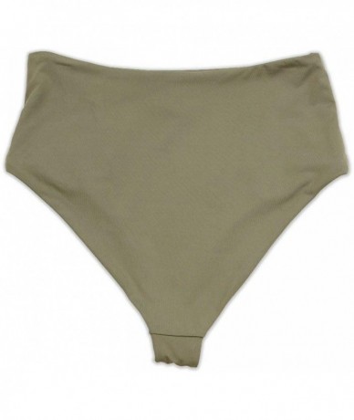 Tankinis Seamless Moderate Coverage High-Waist Bikini Bottom Bathing Swimsuit for Women - Taupe - CY18QUSD6SN $45.00