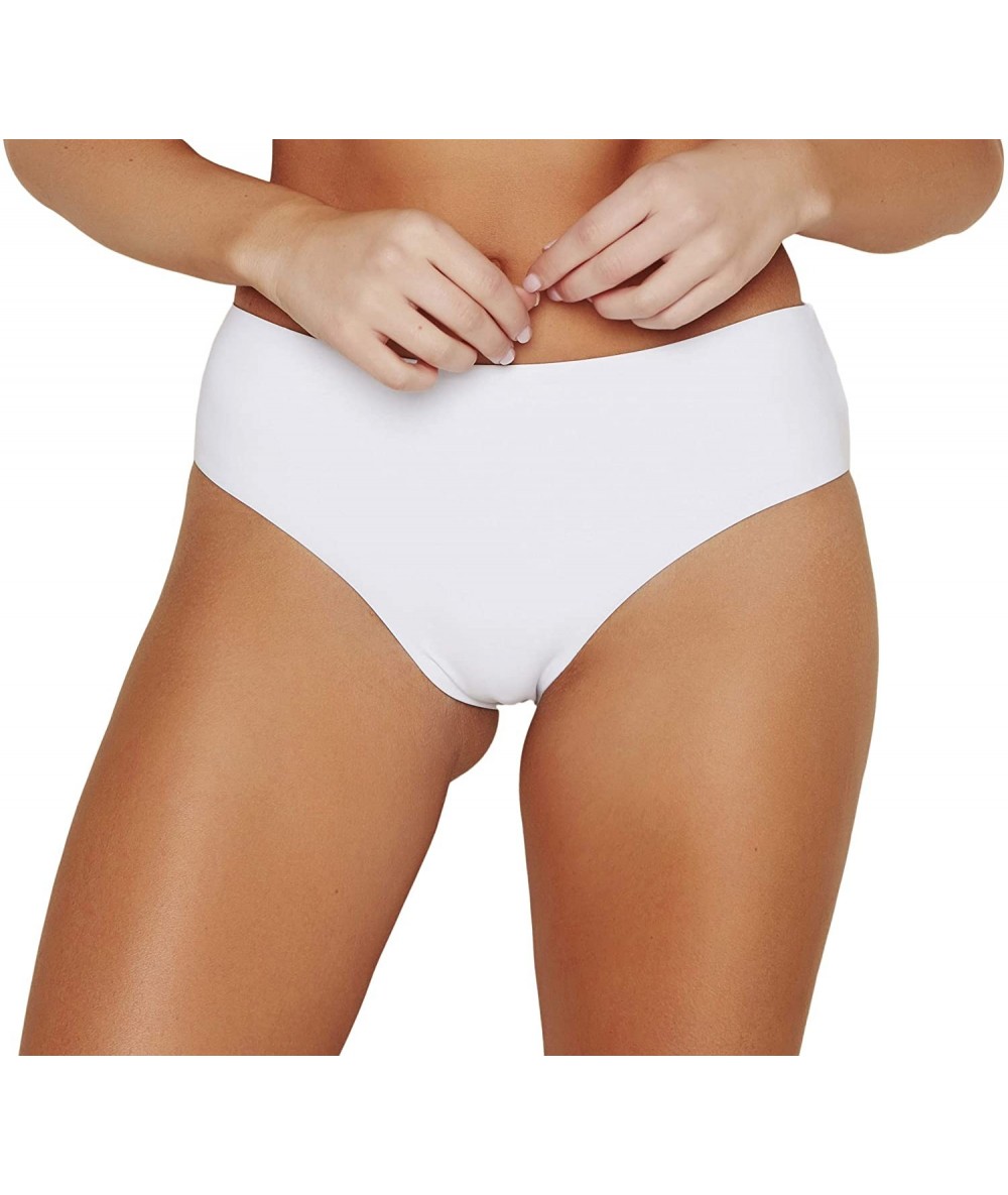 Tankinis Women's Seamless Moderate Coverage Seamless Bikini Bottom - White - CZ18SW80K7T $60.44