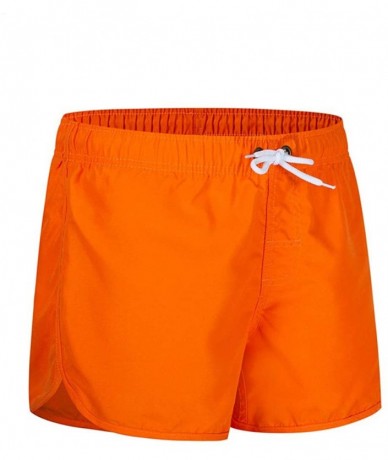 Briefs Men's Spring and Summer Splicing Swimming Trousers and Beach Surfing Shorts - Orange - C518UQUCQKX $22.54