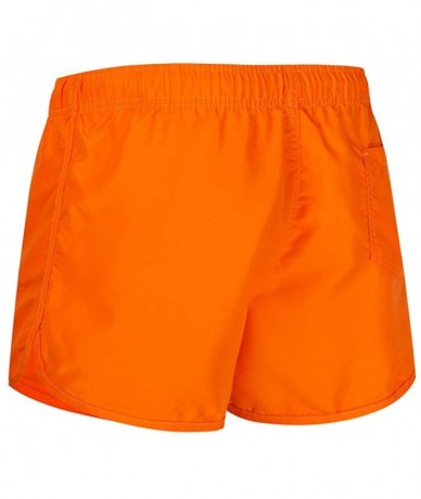 Briefs Men's Spring and Summer Splicing Swimming Trousers and Beach Surfing Shorts - Orange - C518UQUCQKX $22.54