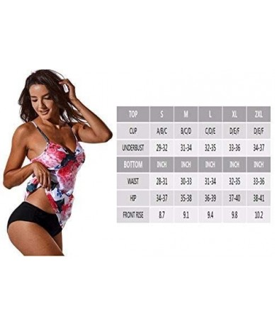 One-Pieces Womens Sexy Tankini Swimsuits with Shorts Floral Print Tummy Control Suits - Hawai Navy - CK18EQRDUZ6 $23.72