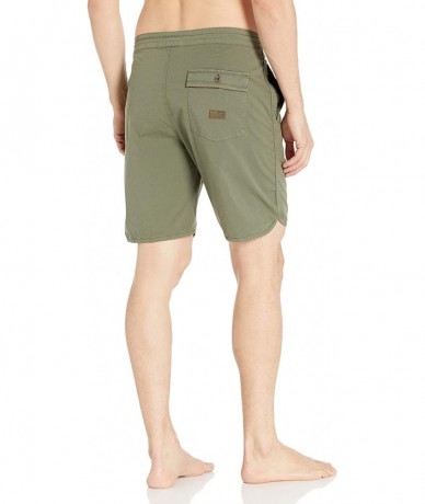 Board Shorts Men's Apache Layday Side Pocket Boardshorts - Green - C718QNK6YQT $78.57