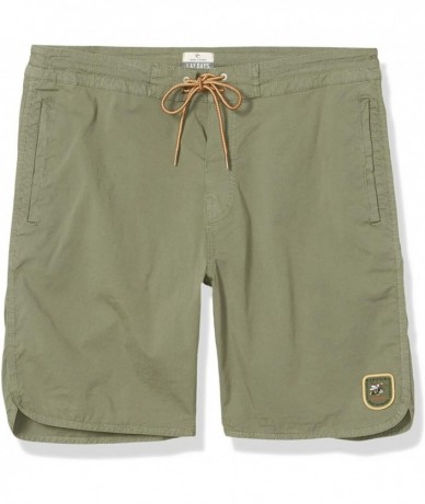 Board Shorts Men's Apache Layday Side Pocket Boardshorts - Green - C718QNK6YQT $78.57