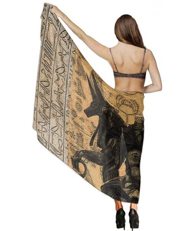 Cover-Ups Women Fashion Shawl Wrap Summer Vacation Beach Towels Swimsuit Cover Up - Egypt Anubis - C6190HHXKGH $44.39