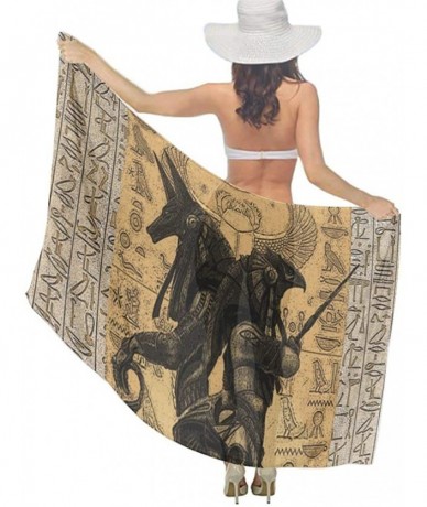 Cover-Ups Women Fashion Shawl Wrap Summer Vacation Beach Towels Swimsuit Cover Up - Egypt Anubis - C6190HHXKGH $44.39