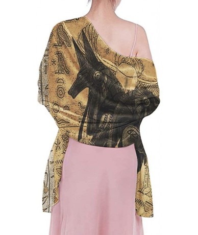 Cover-Ups Women Fashion Shawl Wrap Summer Vacation Beach Towels Swimsuit Cover Up - Egypt Anubis - C6190HHXKGH $44.39