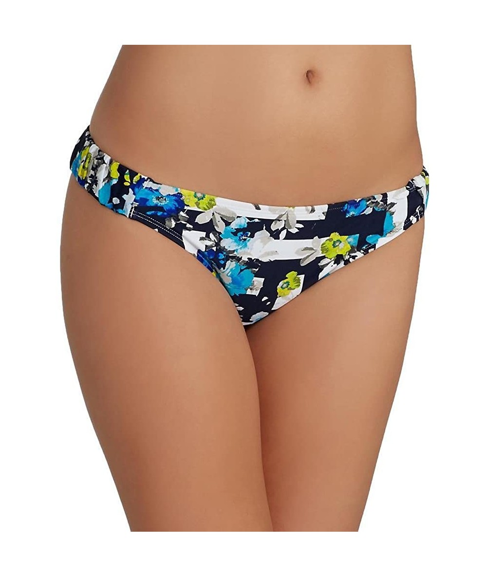 Bottoms Women's Suki Gather Bikini Bottom- Geo Floral- X-Small - C112GHBXLE9 $60.26