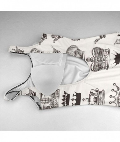 One-Pieces Crown Designs Women's One Piece Swimsuit Swimwear - White - CM18TDLORHK $47.07