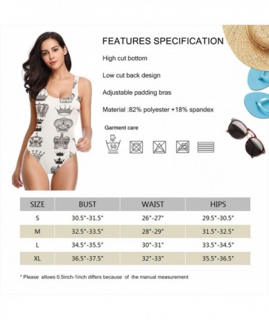 One-Pieces Crown Designs Women's One Piece Swimsuit Swimwear - White - CM18TDLORHK $47.07