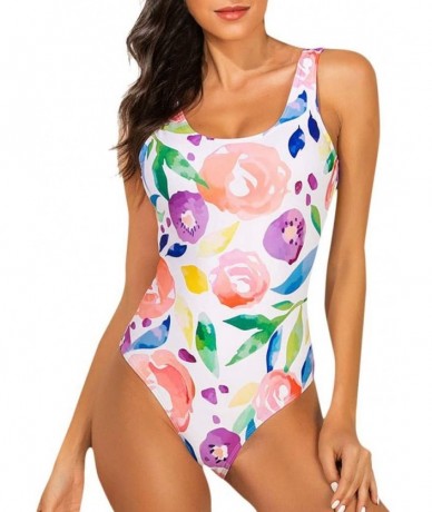 One-Pieces Women's One Piece Swimsuits Bikini Patterned Swimwear American Trends Bathing Suits Sexy Beach Swimsuits for Women...