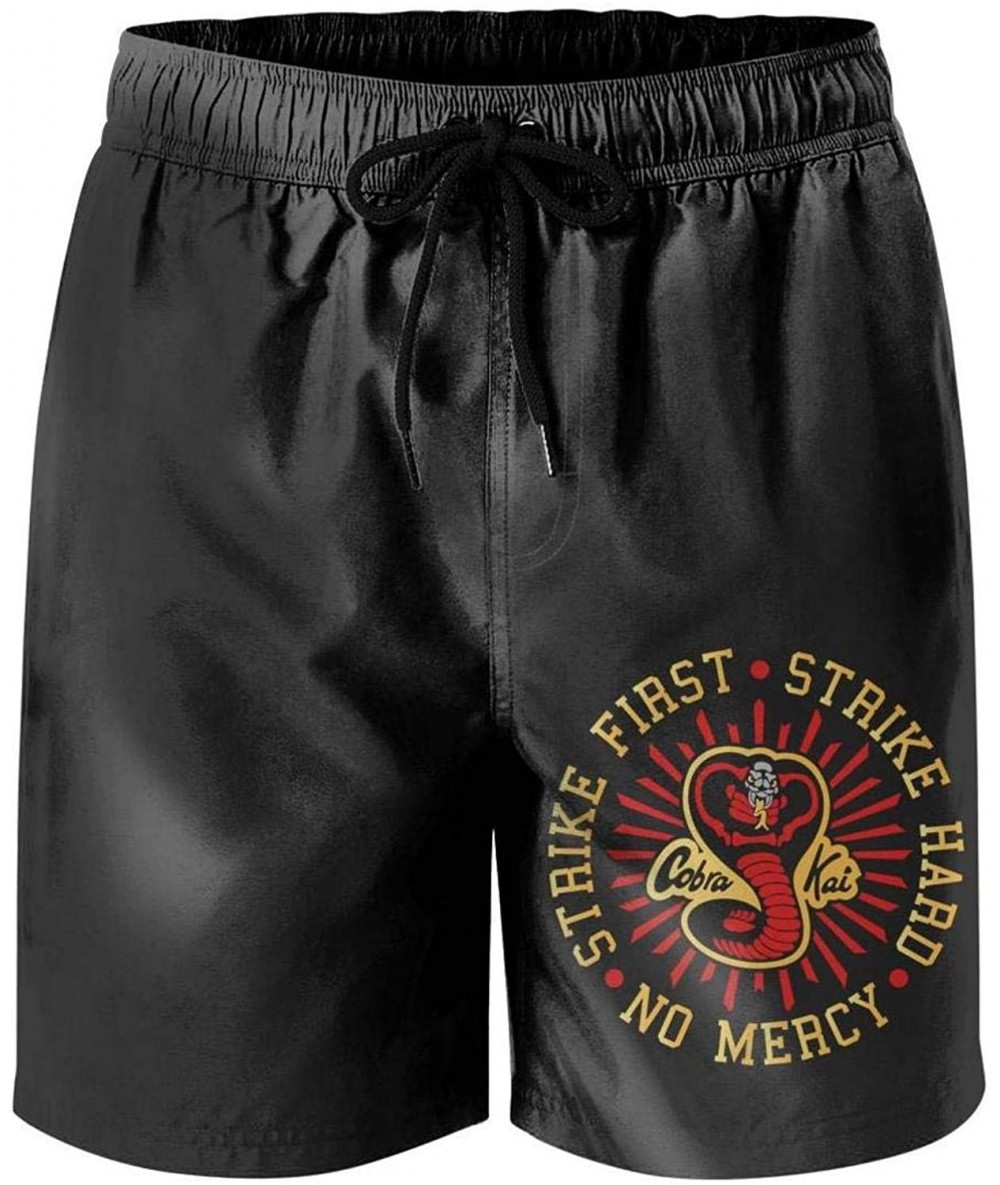 Trunks Black Cobra-Kai-Dojo-No-Mercy-Snake-fist-Logo-Men Shorts Quick Dry Cool Shorts for Mens - White-29 - CD18TN250X9 $44.57