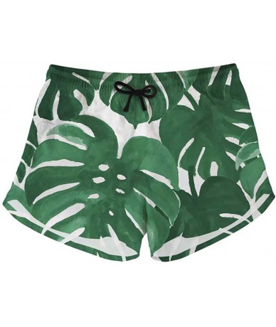 Board Shorts Womens Beach Shorts Beachwear Yoga Summer Drawstring Sport Running Breechcloth - Large Palm - C618OAU68RM $35.02