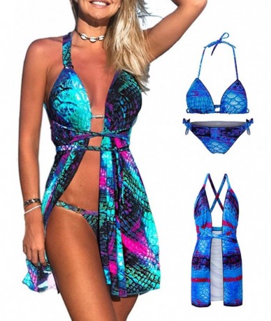 Racing Bikini Swimsuit for Women- 3 Piece Swimsuits Girls Mermaid Swimsuit Bathing Suit Swimwear with Cover Up for Beach Holi...