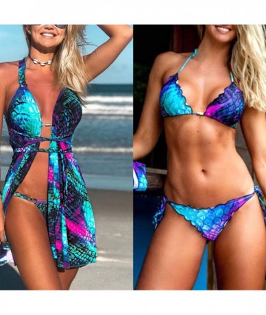 Racing Bikini Swimsuit for Women- 3 Piece Swimsuits Girls Mermaid Swimsuit Bathing Suit Swimwear with Cover Up for Beach Holi...