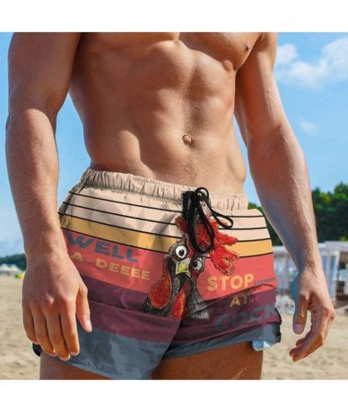 Board Shorts Summer Men's Beachwear Shorts Drawstring Funny Printed Boardshorts Work Surf Swimming Casual Trouser Pants - Mul...