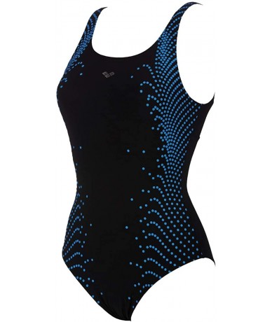 Racing Women's Barbara Wing Back and Tummy Flattening One Piece Swimsuit - Barbara Black - CC1853O8EQD $66.06