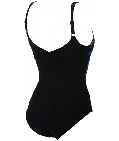 Racing Women's Barbara Wing Back and Tummy Flattening One Piece Swimsuit - Barbara Black - CC1853O8EQD $66.06