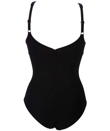 Racing Women's Barbara Wing Back and Tummy Flattening One Piece Swimsuit - Barbara Black - CC1853O8EQD $66.06