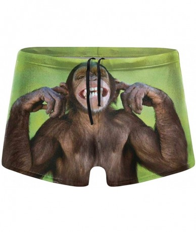 Briefs Men's Swimwear Swim Trunks Mountain Goatina Boxer Brief Quick Dry Swimsuits Board Shorts - Monkey - CC19DY564CW $41.84