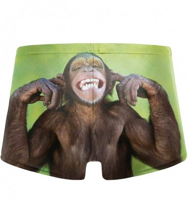 Briefs Men's Swimwear Swim Trunks Mountain Goatina Boxer Brief Quick Dry Swimsuits Board Shorts - Monkey - CC19DY564CW $41.84