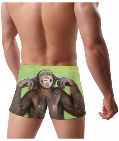 Briefs Men's Swimwear Swim Trunks Mountain Goatina Boxer Brief Quick Dry Swimsuits Board Shorts - Monkey - CC19DY564CW $41.84