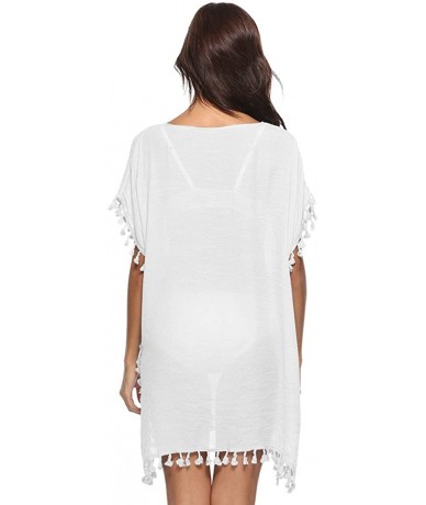 Cover-Ups Women's Beach Dress Summer Swimsuit Bikini Cover-ups - White - C912GF3GFJR $33.37