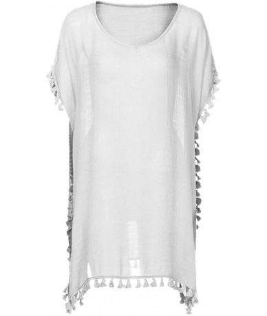 Cover-Ups Women's Beach Dress Summer Swimsuit Bikini Cover-ups - White - C912GF3GFJR $33.37