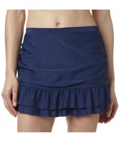 Bottoms Women's Ruffle Swim Skirt - Medieval Blue - C519D3ICWLR $63.12