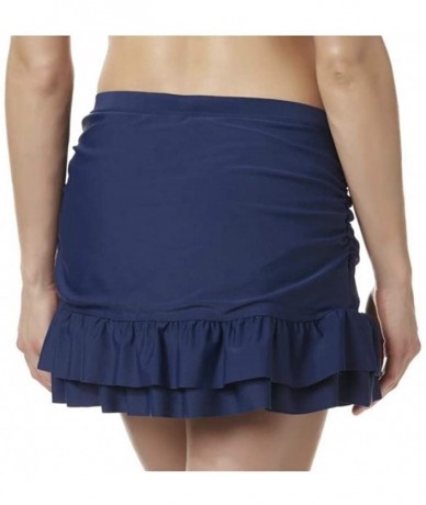 Bottoms Women's Ruffle Swim Skirt - Medieval Blue - C519D3ICWLR $63.12