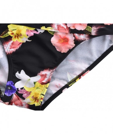 One-Pieces Women's One Piece Swimsuits Ruched Slimming Bathing Suits Modest Swimwear - Black Pink Floral - C118S5Z8SH3 $46.97