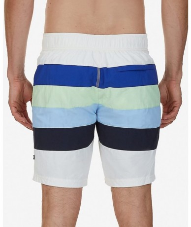 Trunks Quick Dry Striped Swim Trunk - Marshmallow - CA12NRWEPWY $62.28