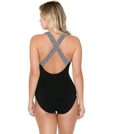 One-Pieces Women's Crossover D-Cup Tank One Piece Swimsuit - Jardin Secret - CM18HZ0RQSN $87.58