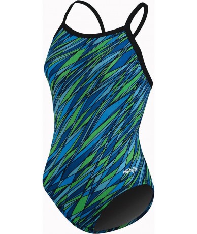 Racing Hydra Print Female V Back - Blue/Green - CF11EVK66BJ $71.68