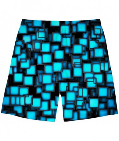 Trunks Mens Swim Trunks Quick-Dry Board Shorts Sportwear with Mesh Lining - 3d Square - CV18OXNDLHR $43.36