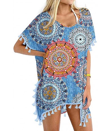 Cover-Ups Swimsuit Cover Ups for Women Crop Tops Kimono Cardigan Loose Cover Up Sun Protection Anti-UV - Smock Bu - CF19CS8HM...