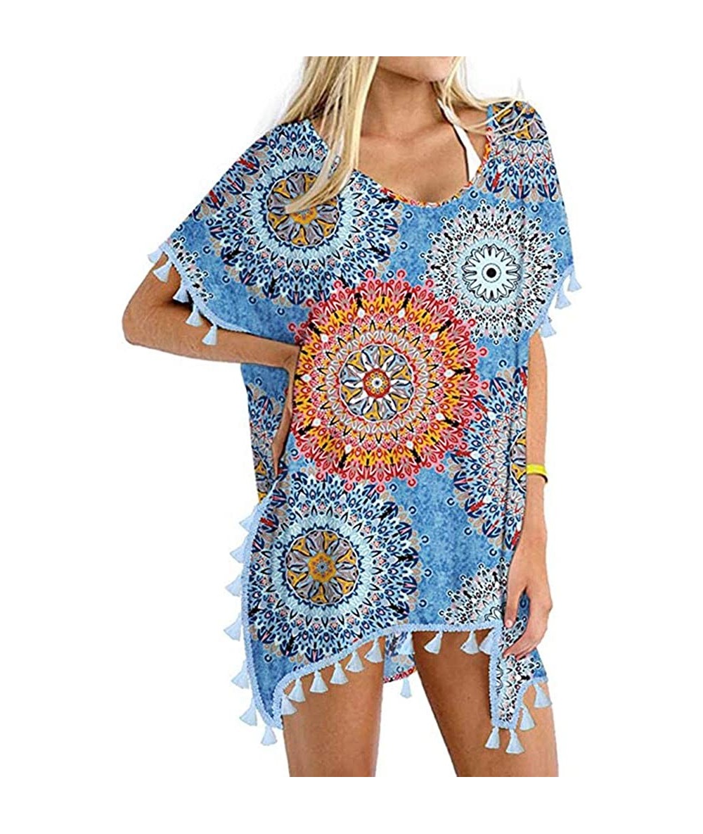 Cover-Ups Swimsuit Cover Ups for Women Crop Tops Kimono Cardigan Loose Cover Up Sun Protection Anti-UV - Smock Bu - CF19CS8HM...