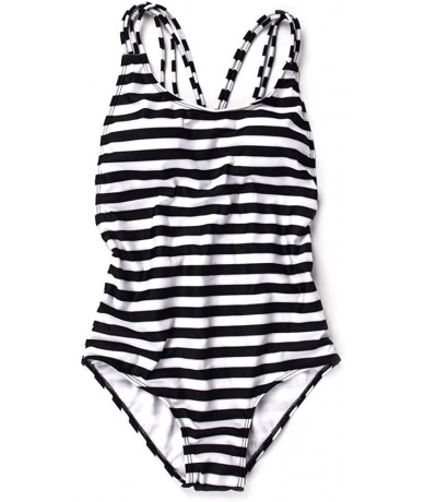 Sets Women Two Piece Swimsuits Ruffled Strappy Bikini Set Multitudinous Bathing Suits - K Style(stripe) - CX18W497W9R $25.57