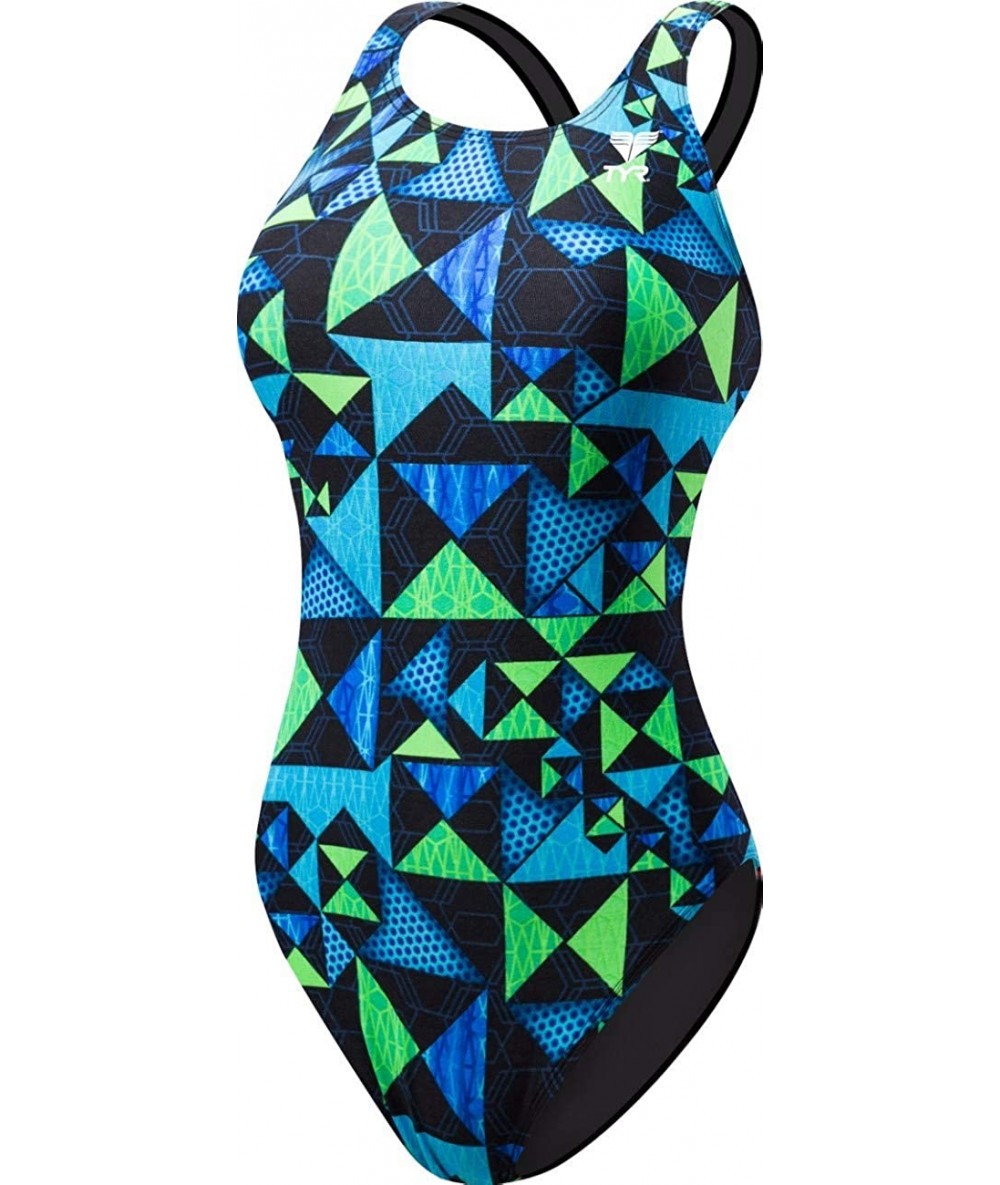 Racing K Sport Competitor Kaleidoscope Maxfit Swimsuit - Blue/Green - CD11L43G2P1 $77.31